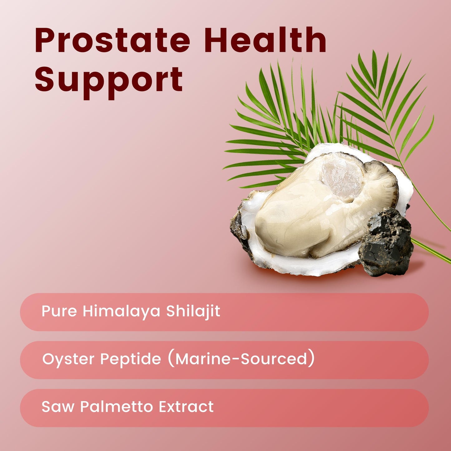 HolyTime Power Gummies Himalayan Shilajit, Oyster Peptide & Saw Palmetto, 60 Gummies
