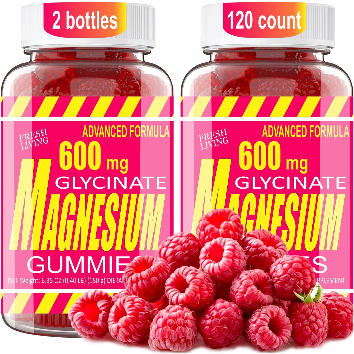 BIZYAC Magnesium Glycinate 400mg Gummies, 120 Count