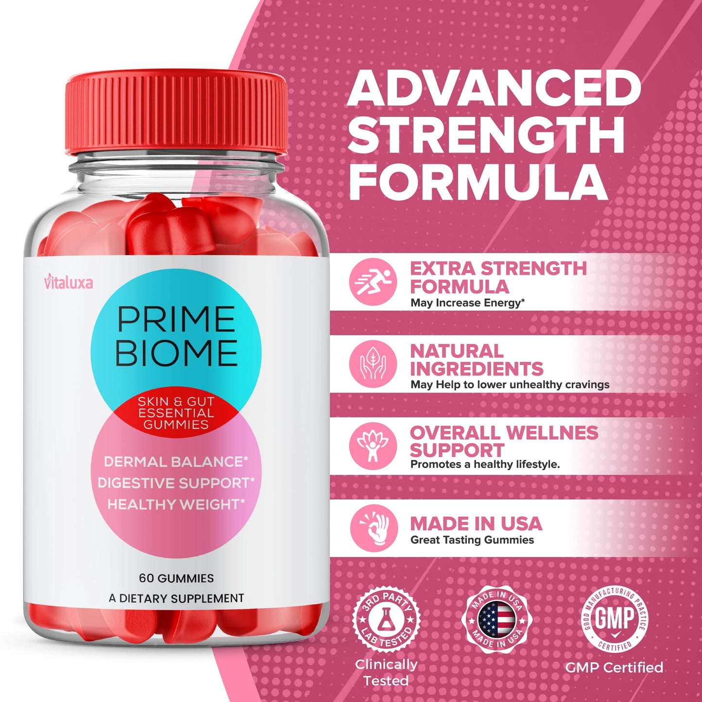 Vitaluxa Prime Biome Gummies, 300 ct