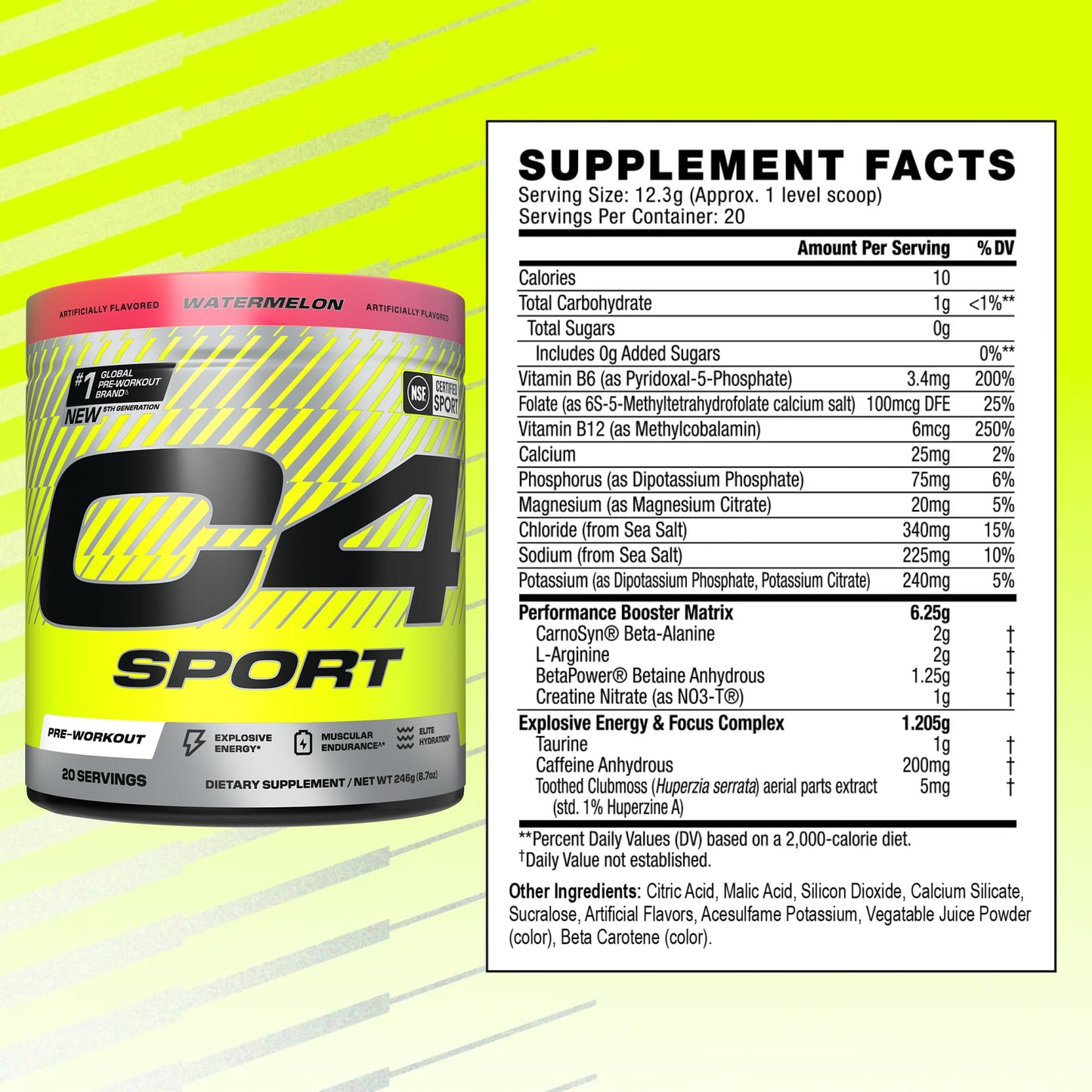 C4 Sport Pre Workout Powder, 20 Servings