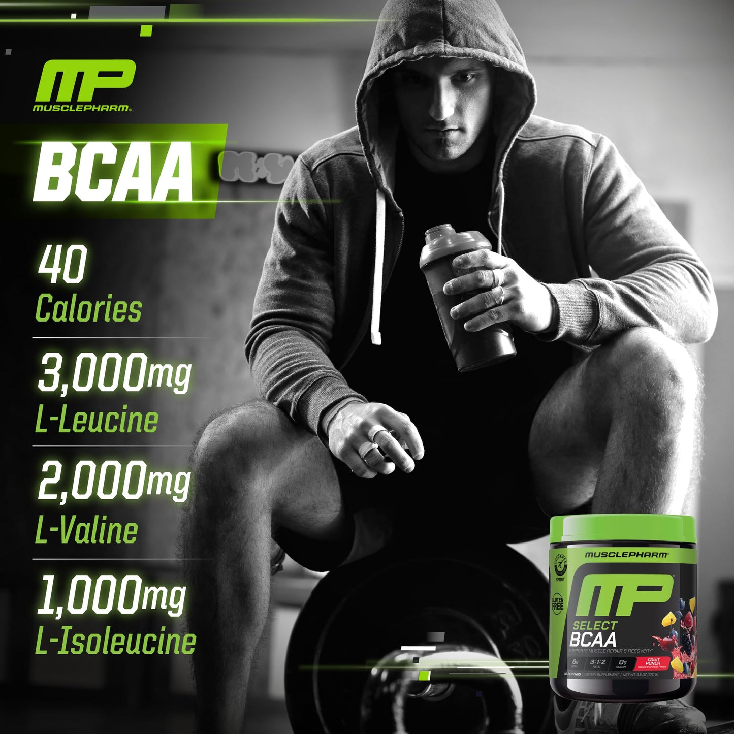 Muscle Pharm Essentials BCAA Powder, 9.1 Ounce