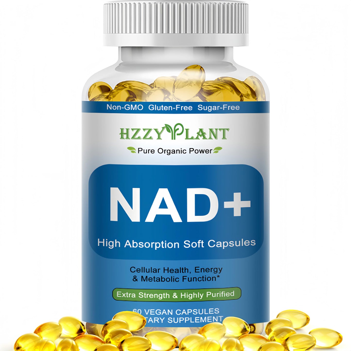 HZZYPLANT NAD+ Supplement Softgels, 60 Count