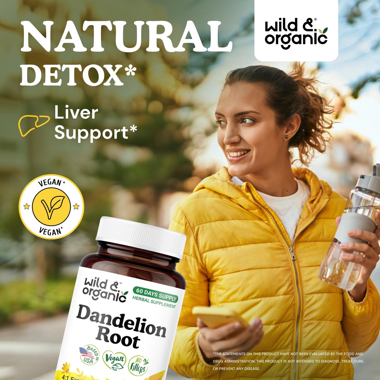 Wild & Organic Dandelion Root Capsules 60 Capsules