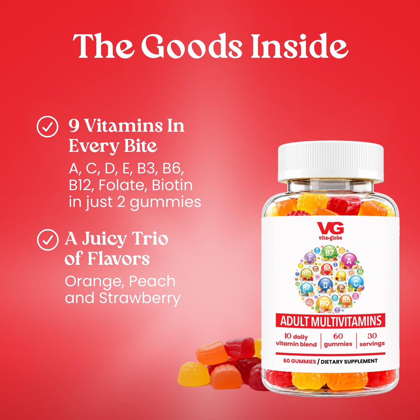 VITA GLOBE Adult Multivitamin Gummies 60 Count