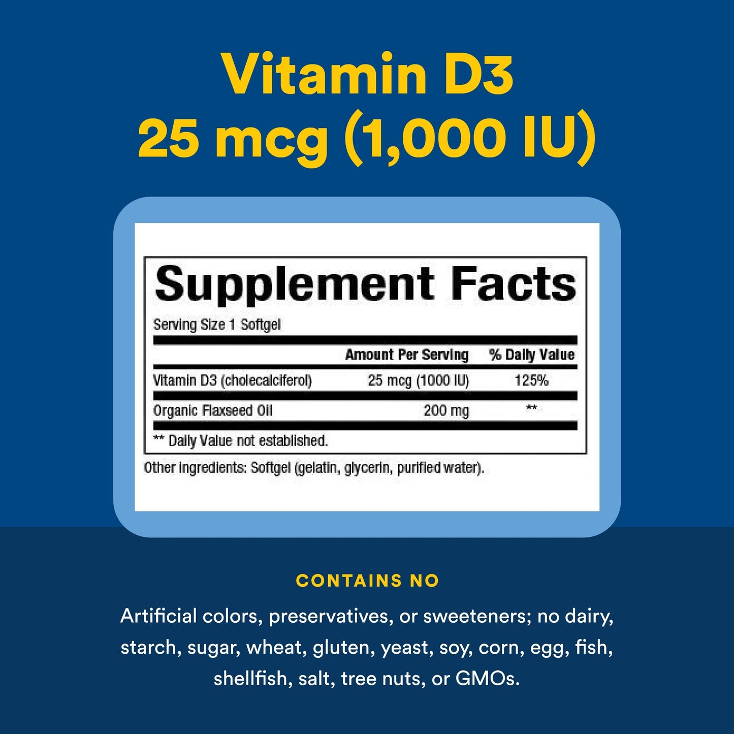 Natural Factors Vitamin D3 1000 IU (25 mcg) Tablets, 180 Tablets