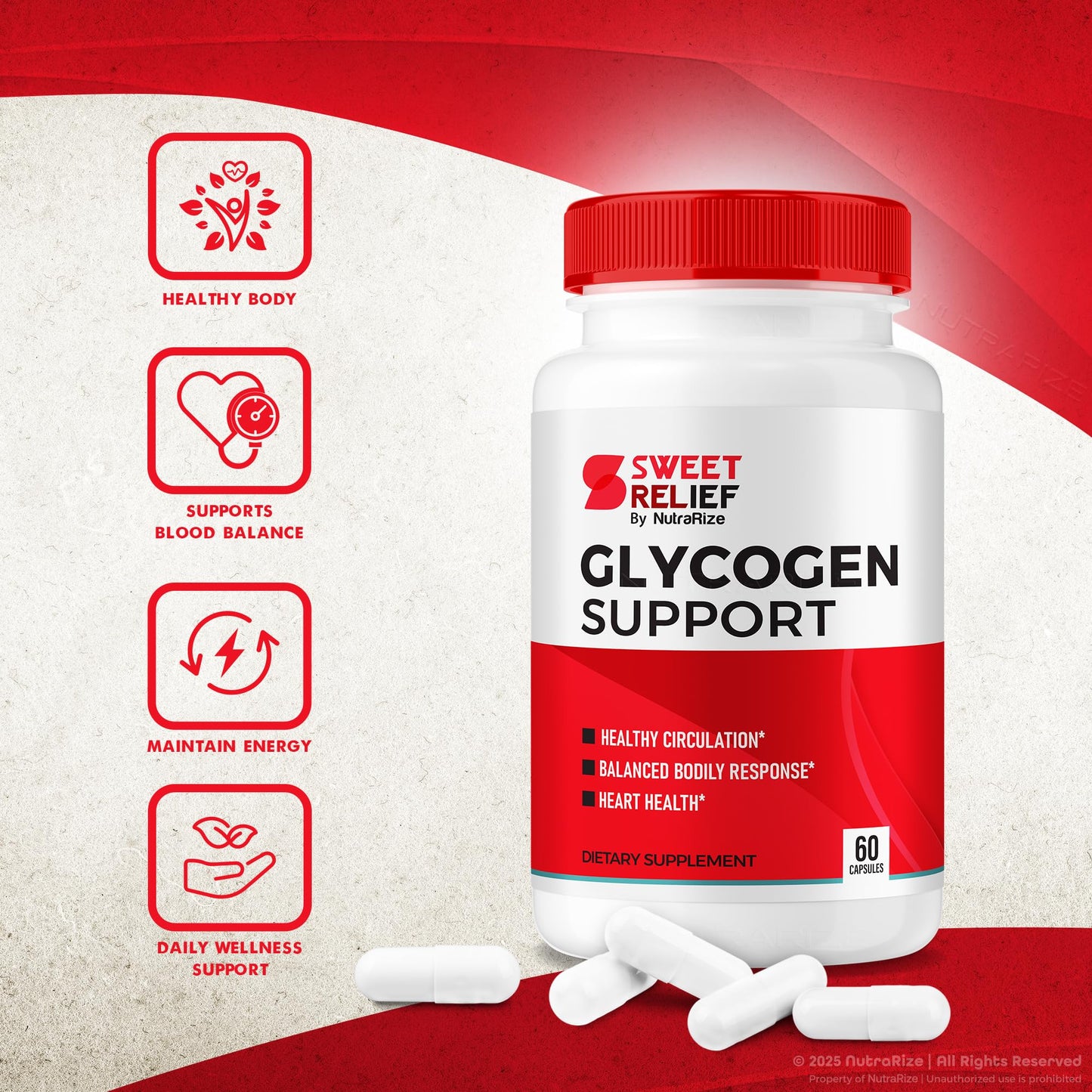 NutraRize Sweet Relief Glycogen Support Capsules 60 Capsules