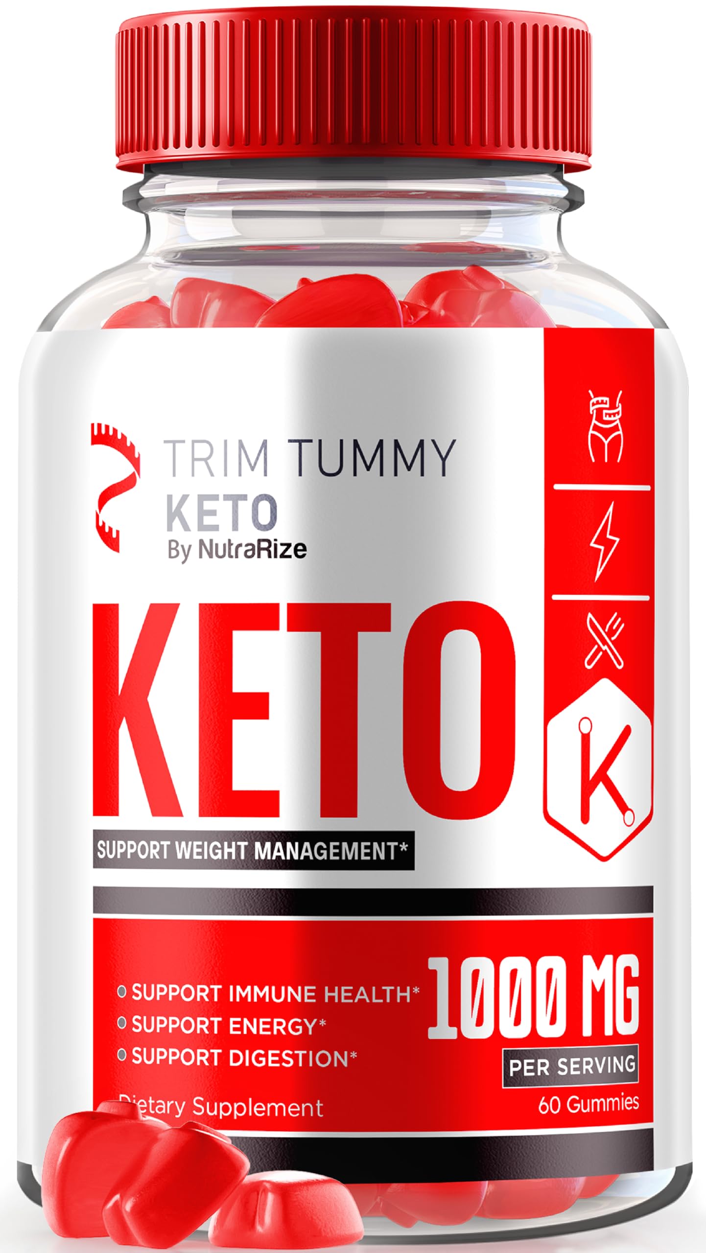 NutraRize Trim Tummy Keto Gummies, 60 Gummies