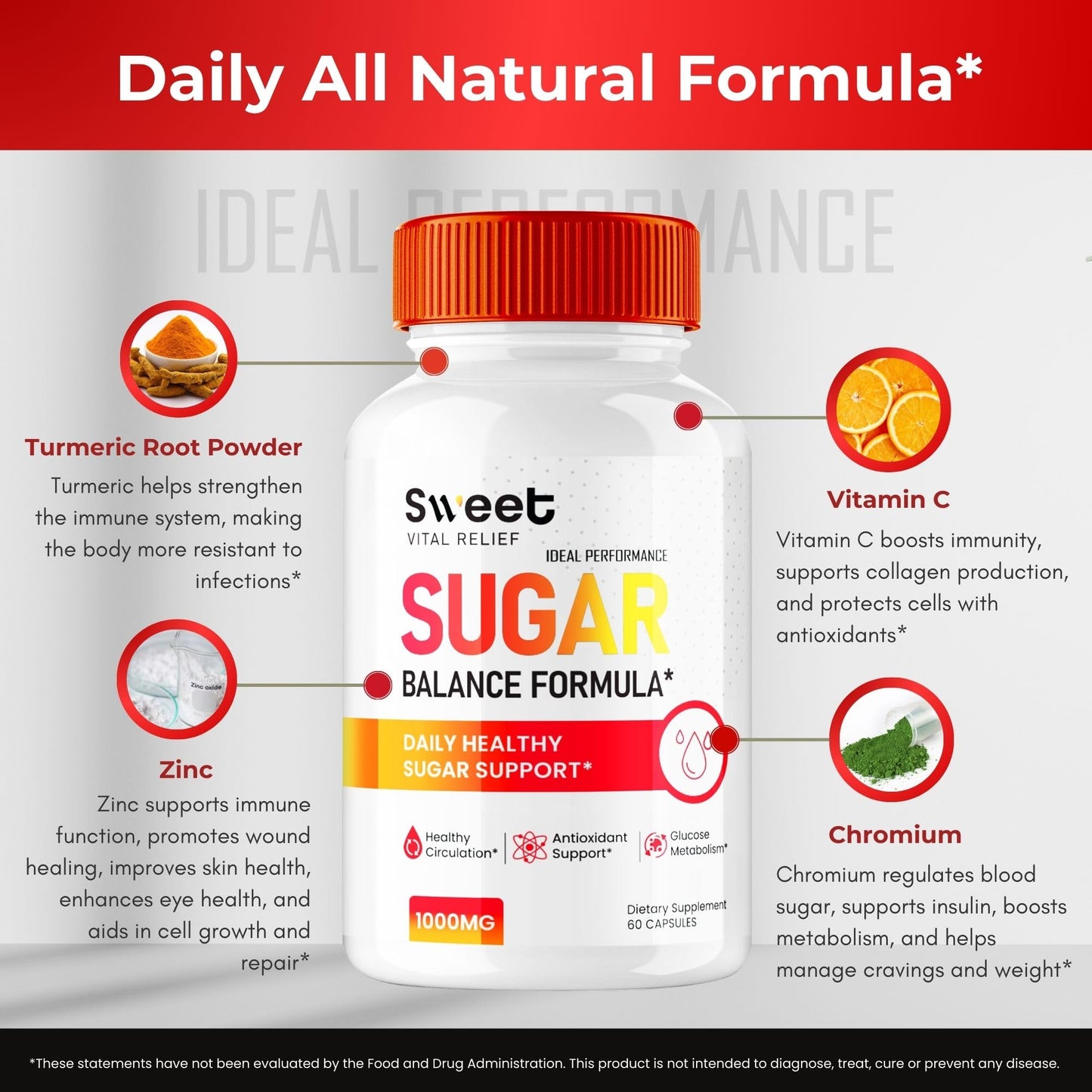 IDEAL PERFORMANCE Sweet Vital Relief Blood Balance Formula Capsule 60 Capsules