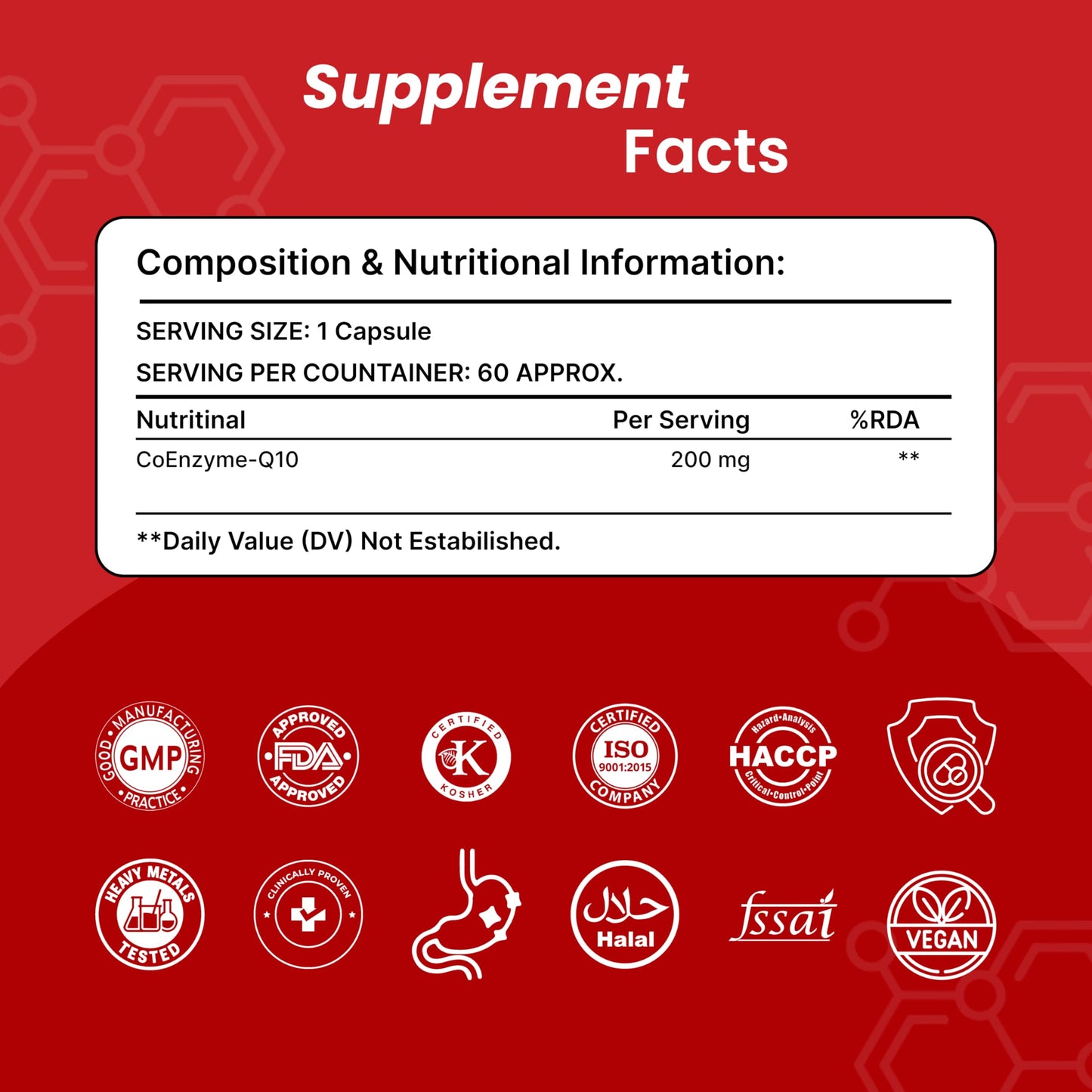ORIBITE CoQ10 200mg Capsule, 60 Veggie Capsules