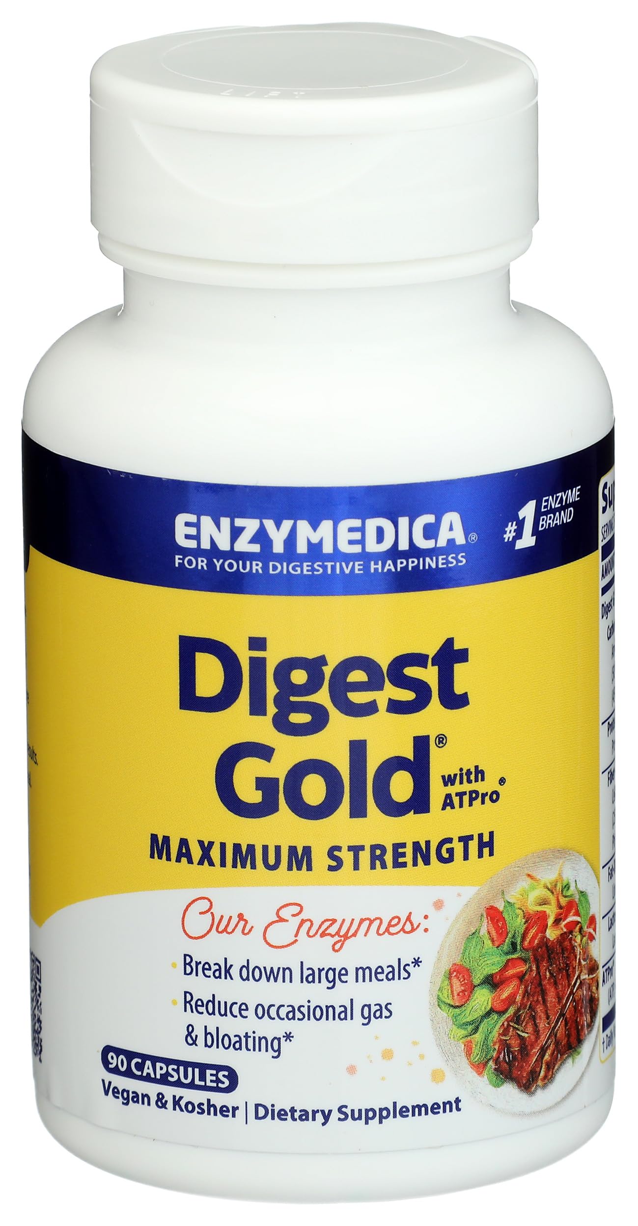 Enzymedica Digest Gold + ATPro Maximum Strength Digestive Enzymes Capsule 90 Count