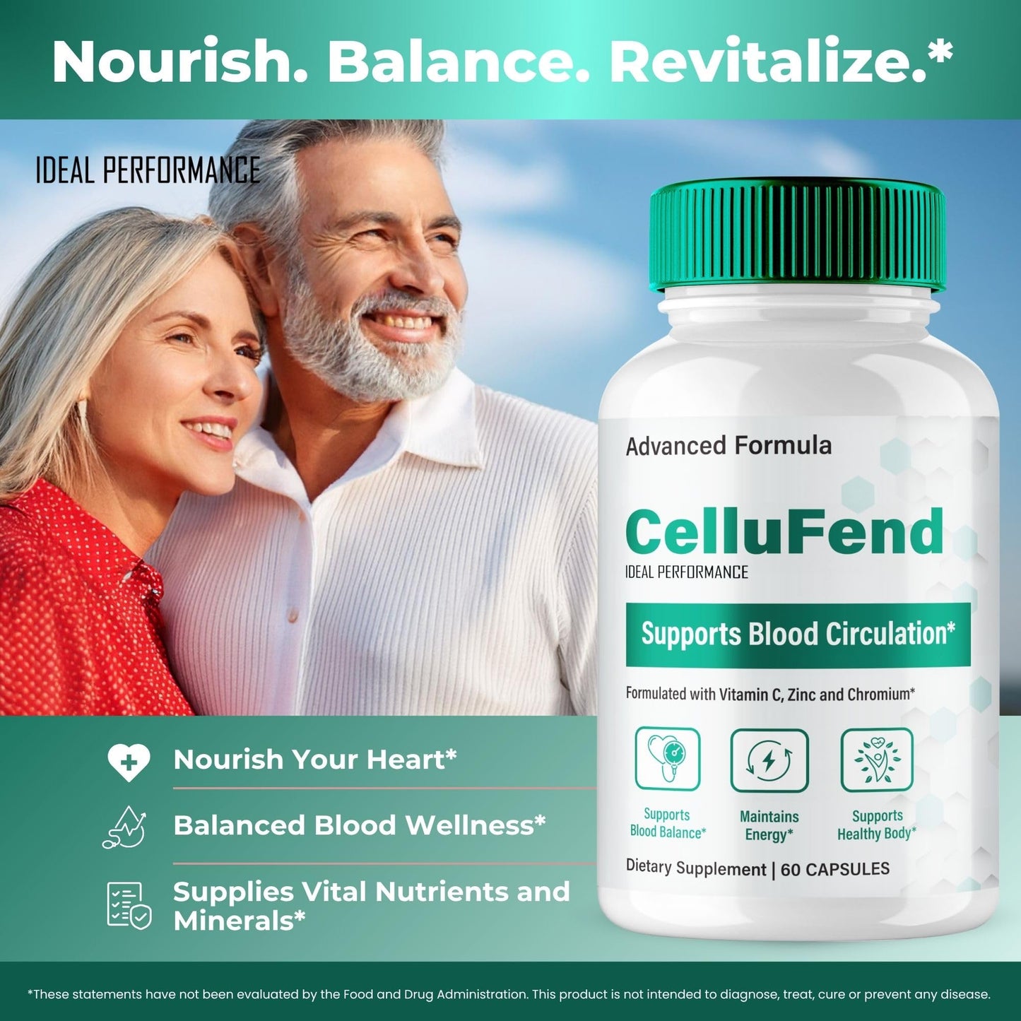 IDEAL PERFORMANCE Cellufend Advanced Blood Formula Capsules, 300 Capsules