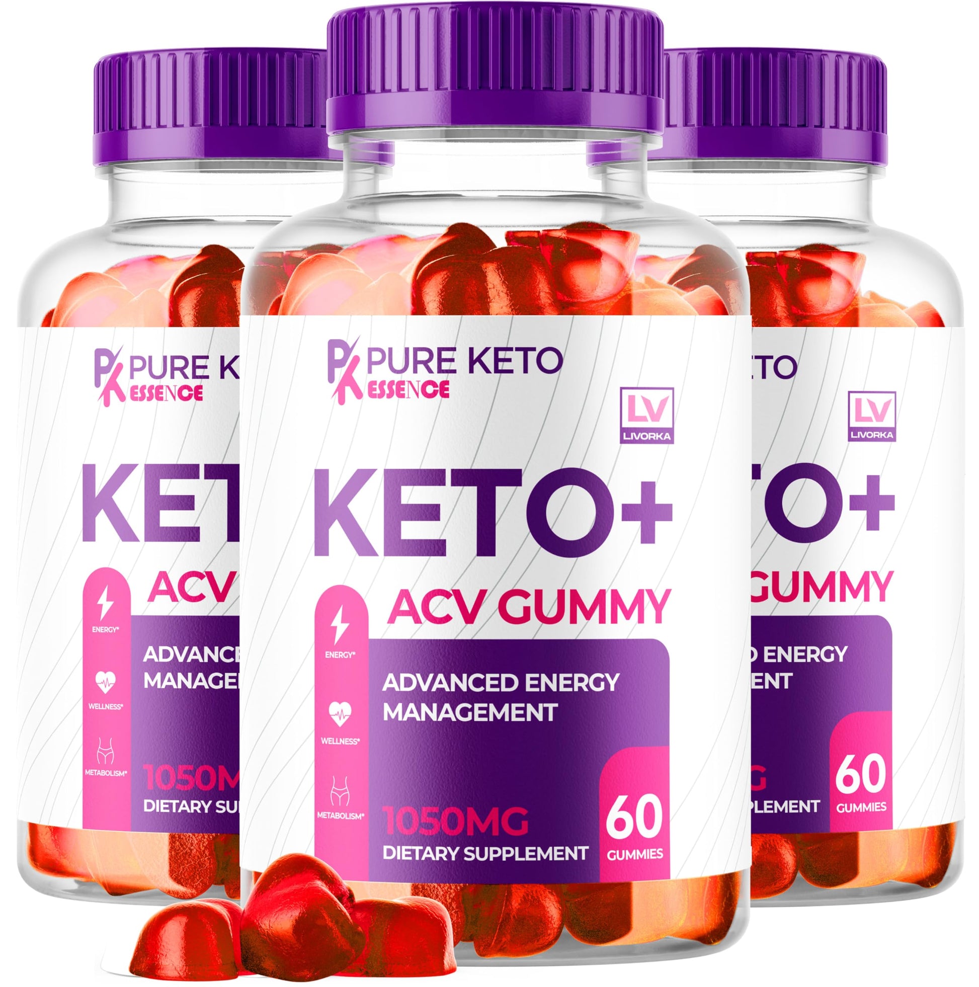 LIVORKA Pure Keto Essence Keto ACV Gummies, 180 Gummies