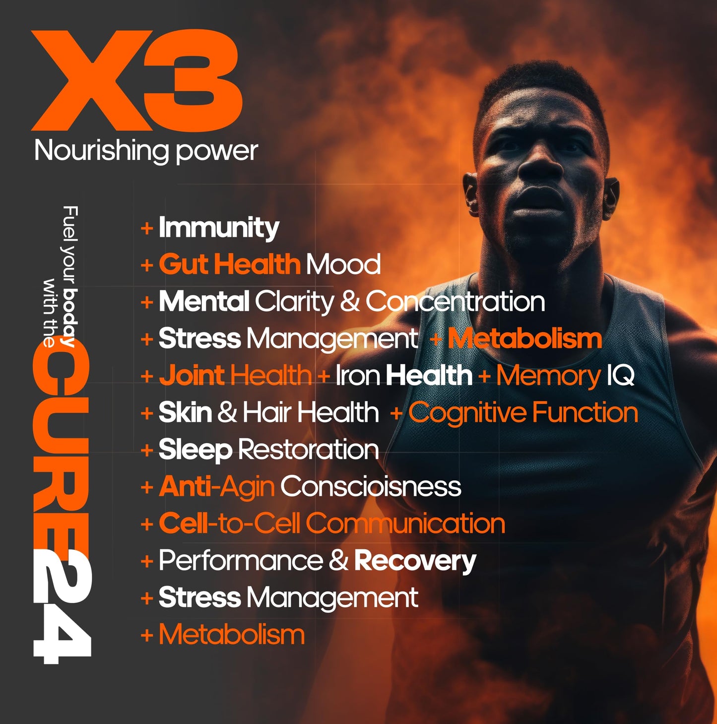 Cure24 Bovine Colostrum X3 Supplement Powder 3.17 Ounce