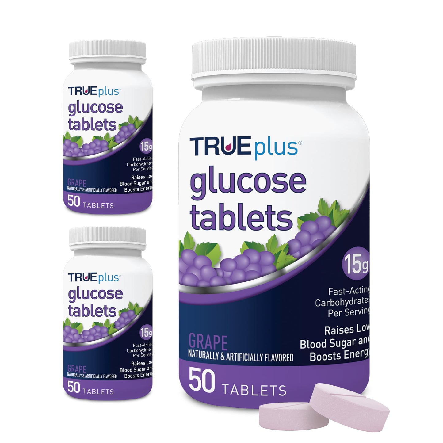 TRUEplus Glucose Tablets Grape Flavor Tablet 150 Tablets
