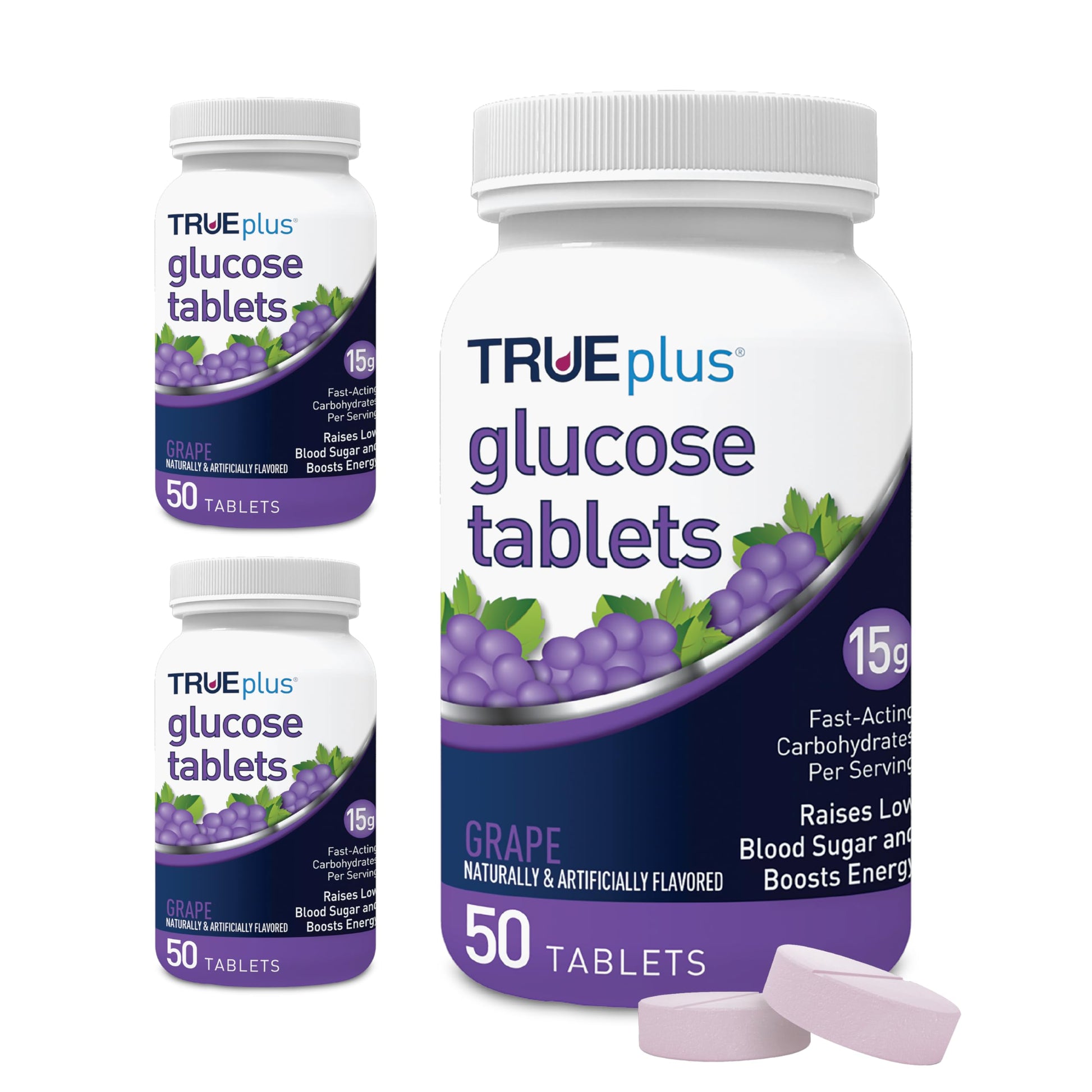 TRUEplus Glucose Tablets Grape Flavor Tablet 150 Tablets