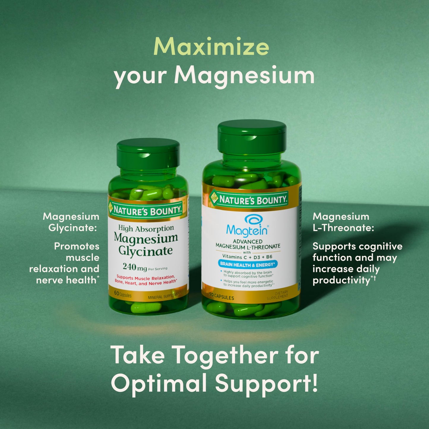 Nature's Bounty Magnesium L-Threonate Capsule, 90 Count