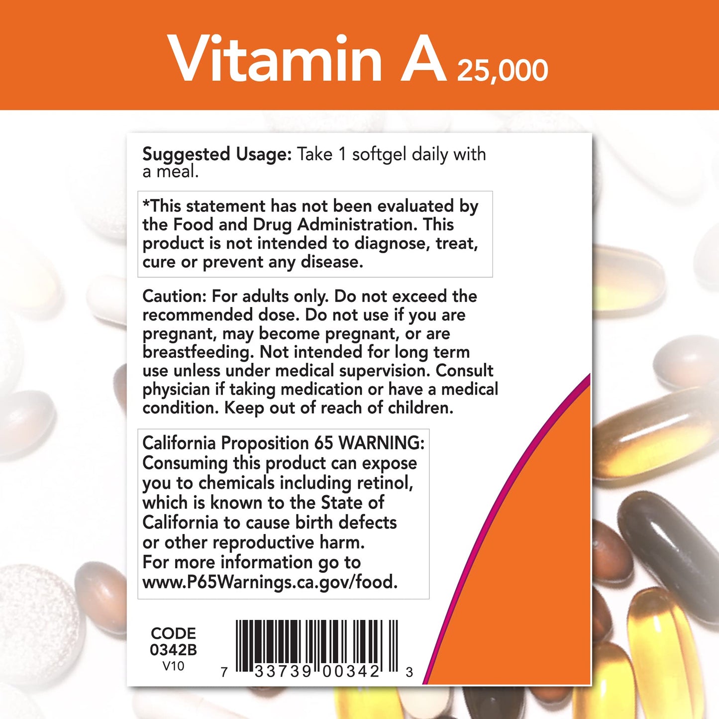NOW Foods Vitamin A Softgels 25000 IU from Fish Liver Oil, 250 Softgels, Pack of 2