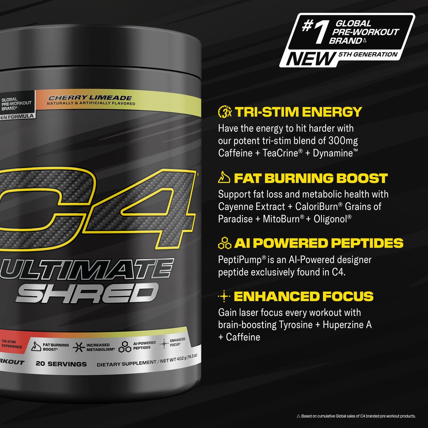 C4 Ultimate Shred Pre Workout Powder 14.2 oz