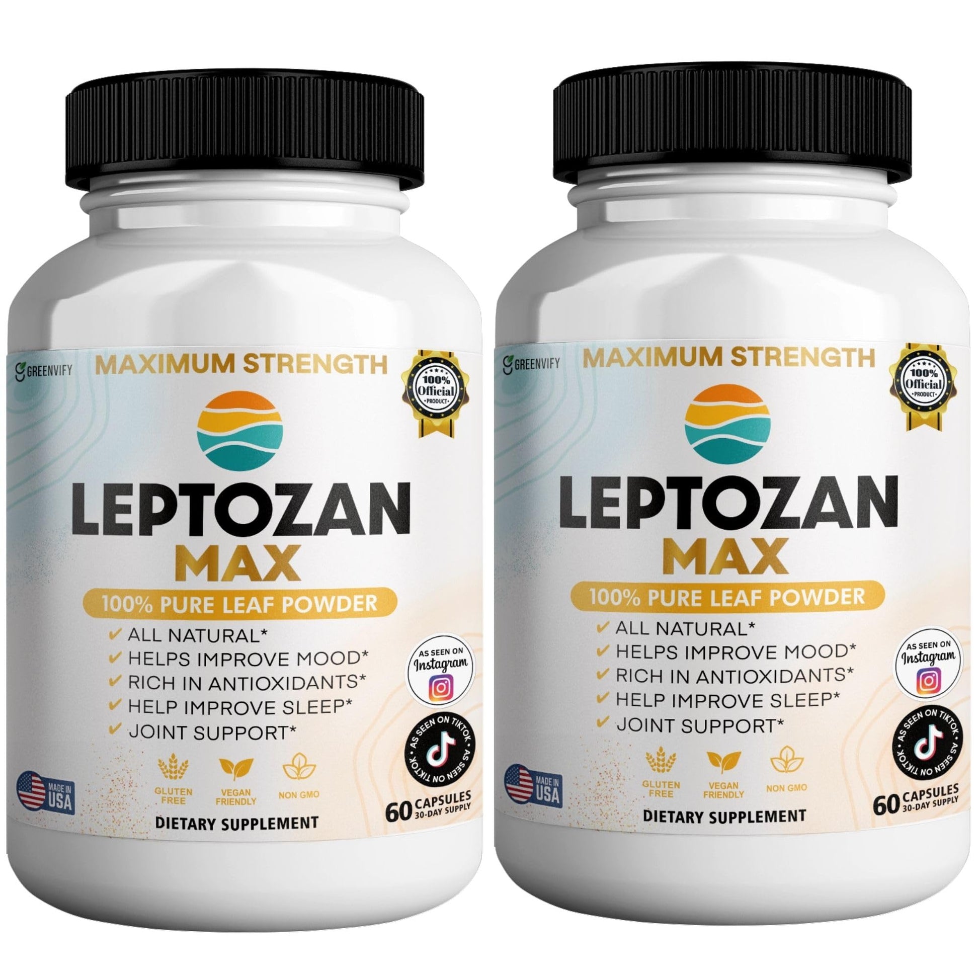 GREENVIFY Leptozan Max Horseradish Tree Moringa Supplement 800mg, Capsule, 120 Count