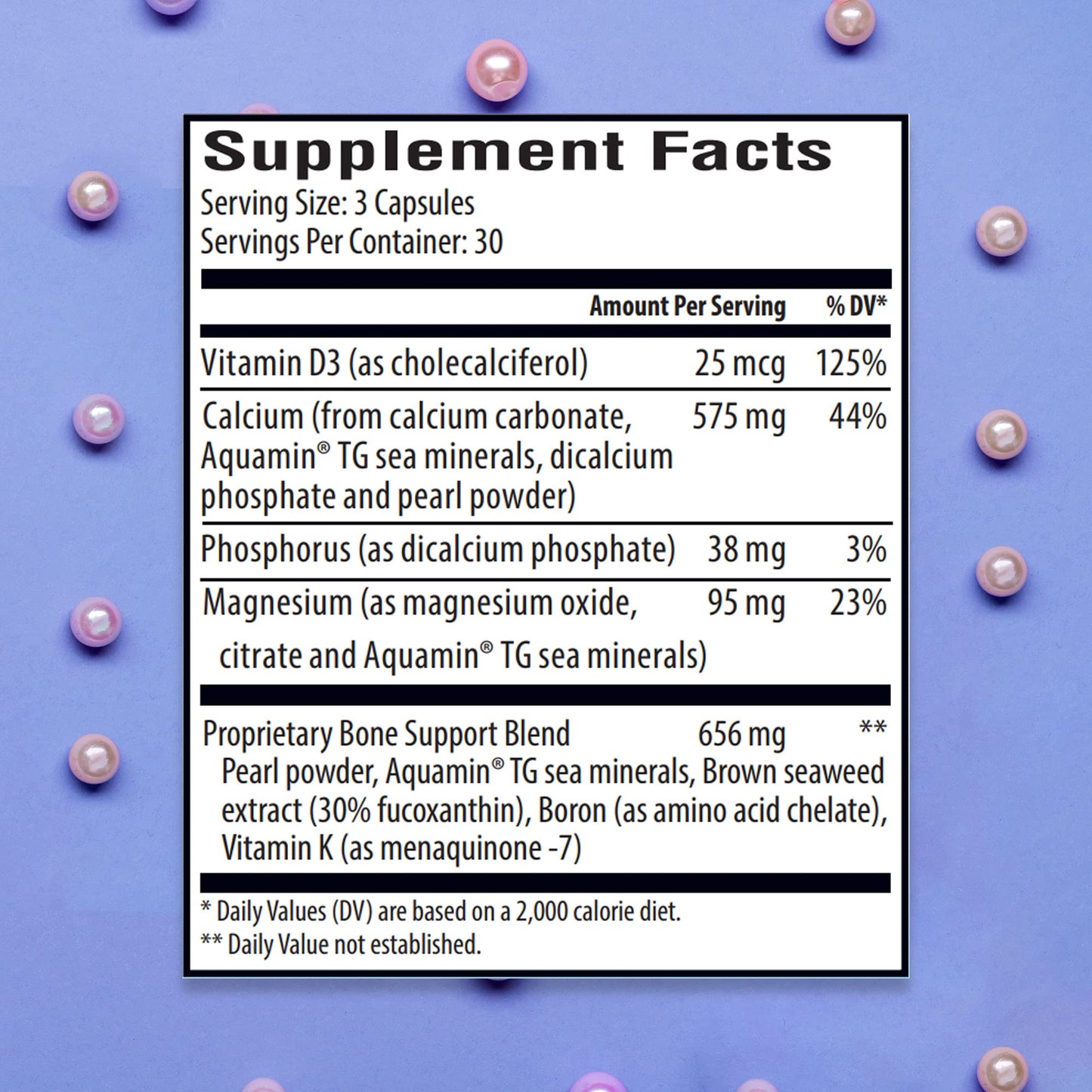 Expert Remedies Marine Calcium Bone Density Supplement 3.5X Absorbable Pearl Calcium & Icelandic Marine Algae with Magnesium, Vitamin D3 & K2 Capsule 90 Count