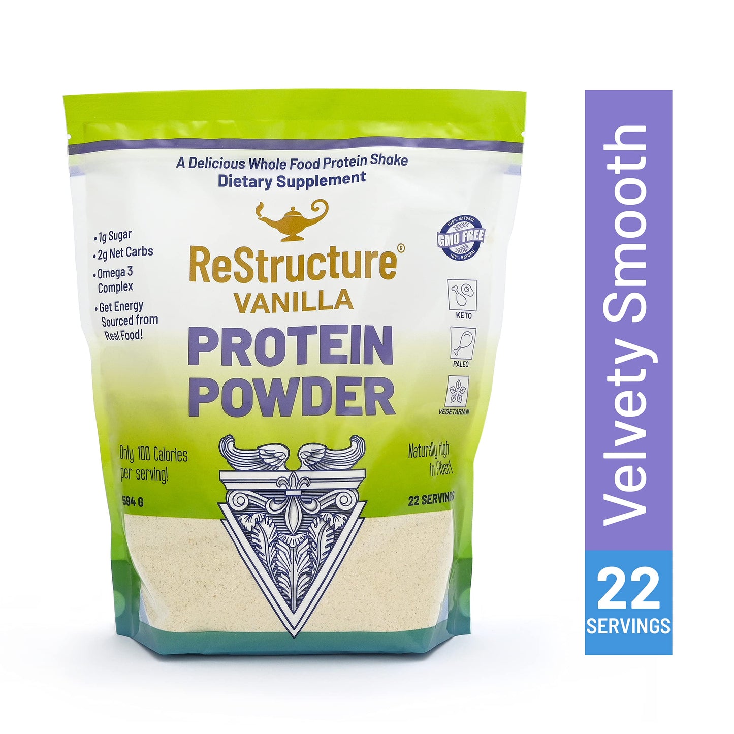 RnA ReSet ReStructure Whey Protein Powder - Vanilla, 22 Servings
