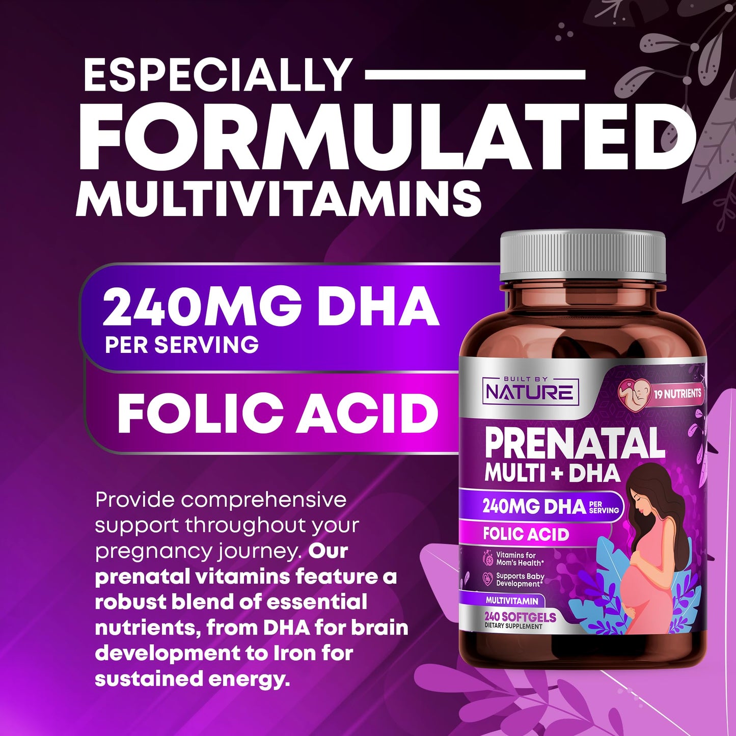 Built by Nature Prenatal Vitamins Softgels 240