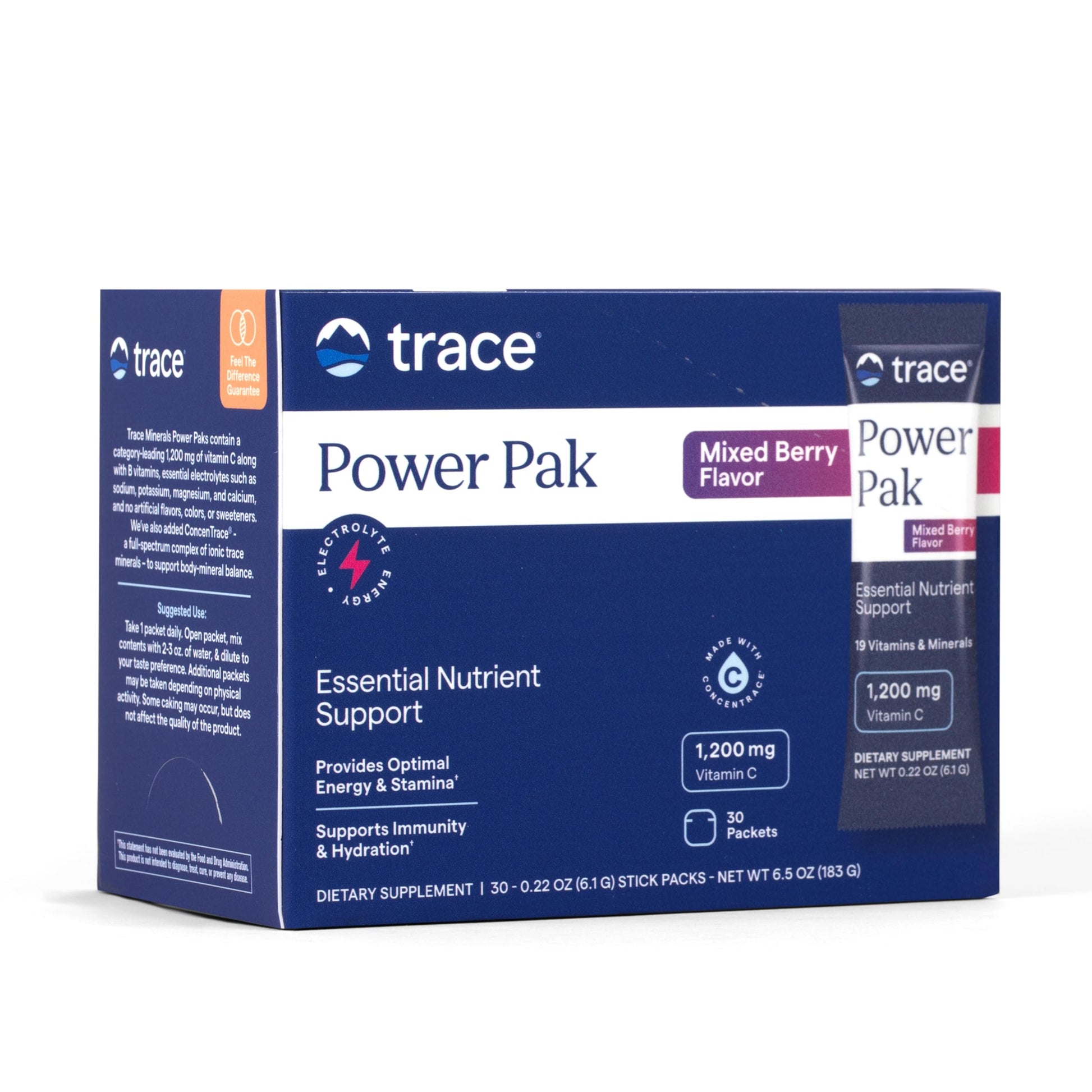 Trace Minerals Power Pak Electrolyte Powder Packets, 30 Packets