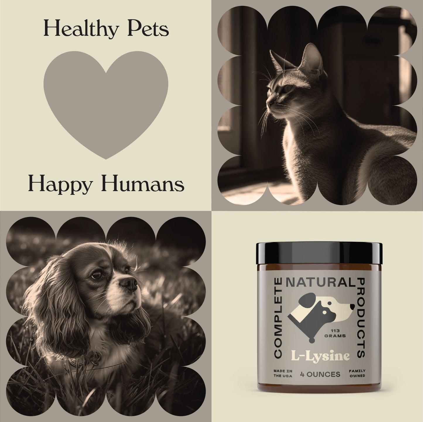 Complete Natural Products L-Lysine Powder for Pets, 4 oz, 1 Count