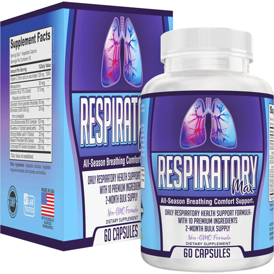 Elevate Recovery Supplements Respiratory-Max Lung & Respiratory Support Supplements 60 Capsules