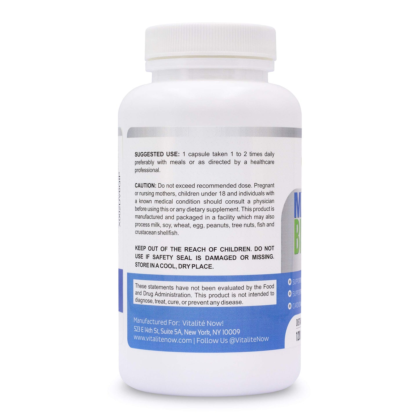 Vitalité Now! Magnesium Bisglycinate 200mg Capsules 120 Count