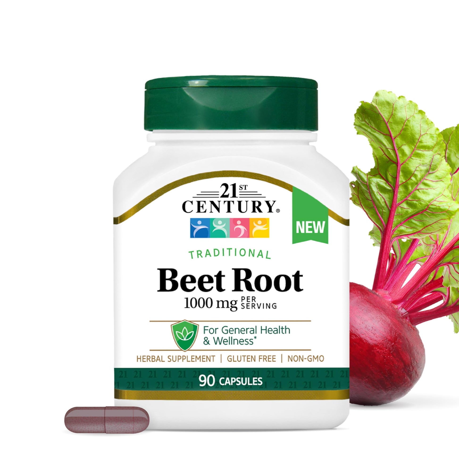 21st Century Traditional Beet Root 1000 mg Capsule, 90 Count