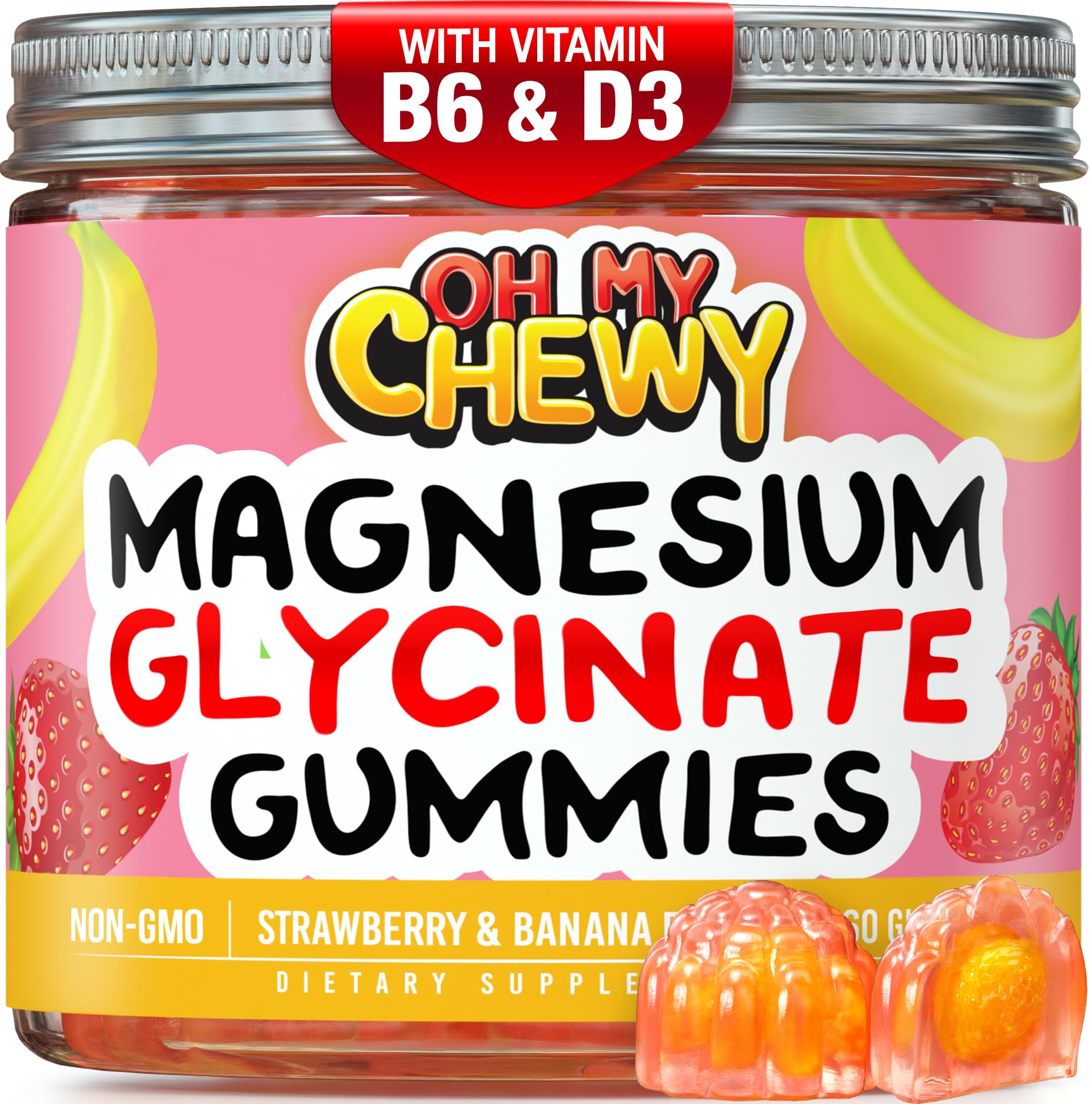 OH MY CHEWY Center-Filled Magnesium Glycinate Gummies 400MG, 120 Gummies