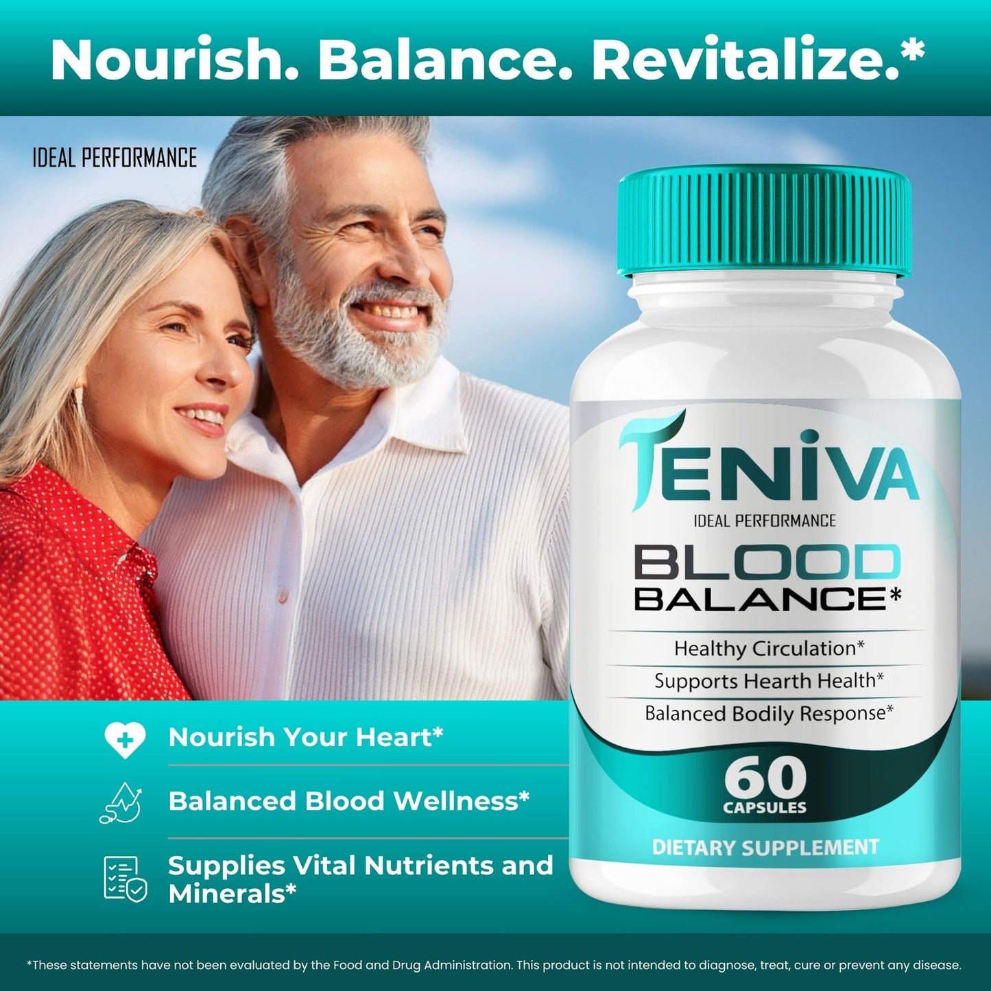 IDEAL PERFORMANCE Teniva Blood Balance Capsules, 60 Count