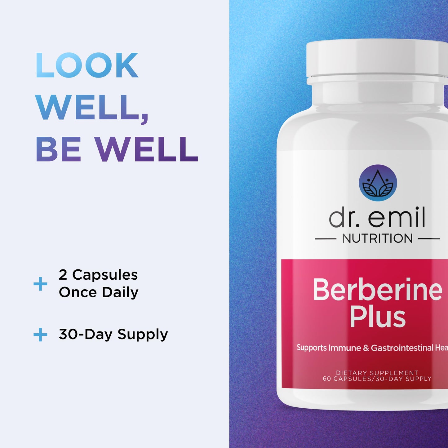 Dr. Emil Nutrition Berberine 500mg Supplement Capsule, 30 Count