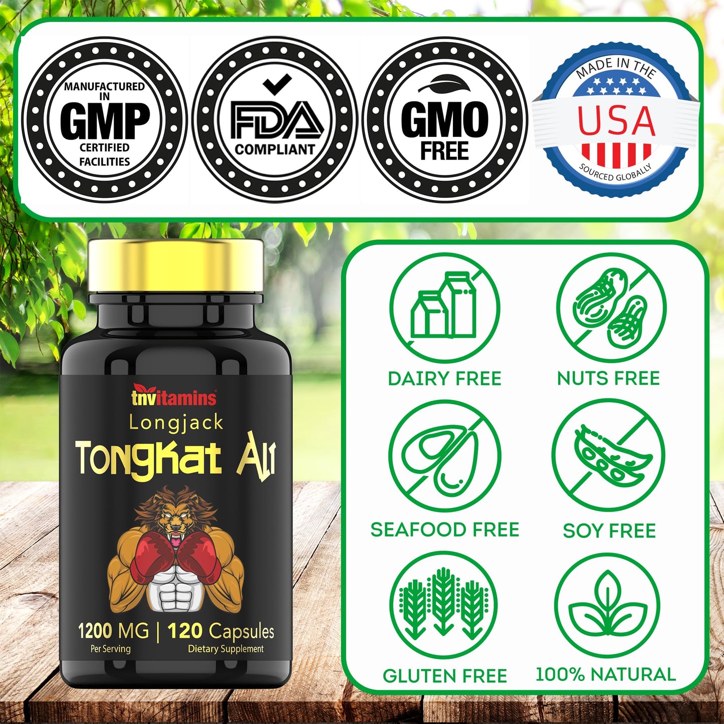 tnvitamins Tongkat Ali for Men 120 Capsules