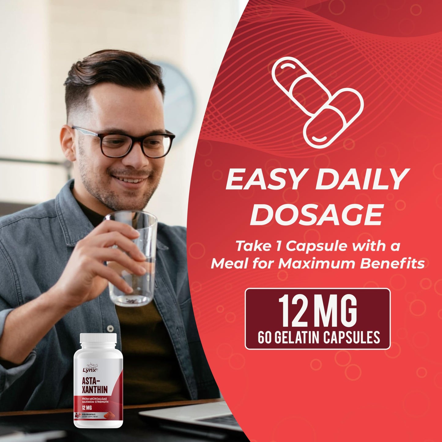 Leaping Lynx Astaxanthin 12mg Capsule, 60 Count