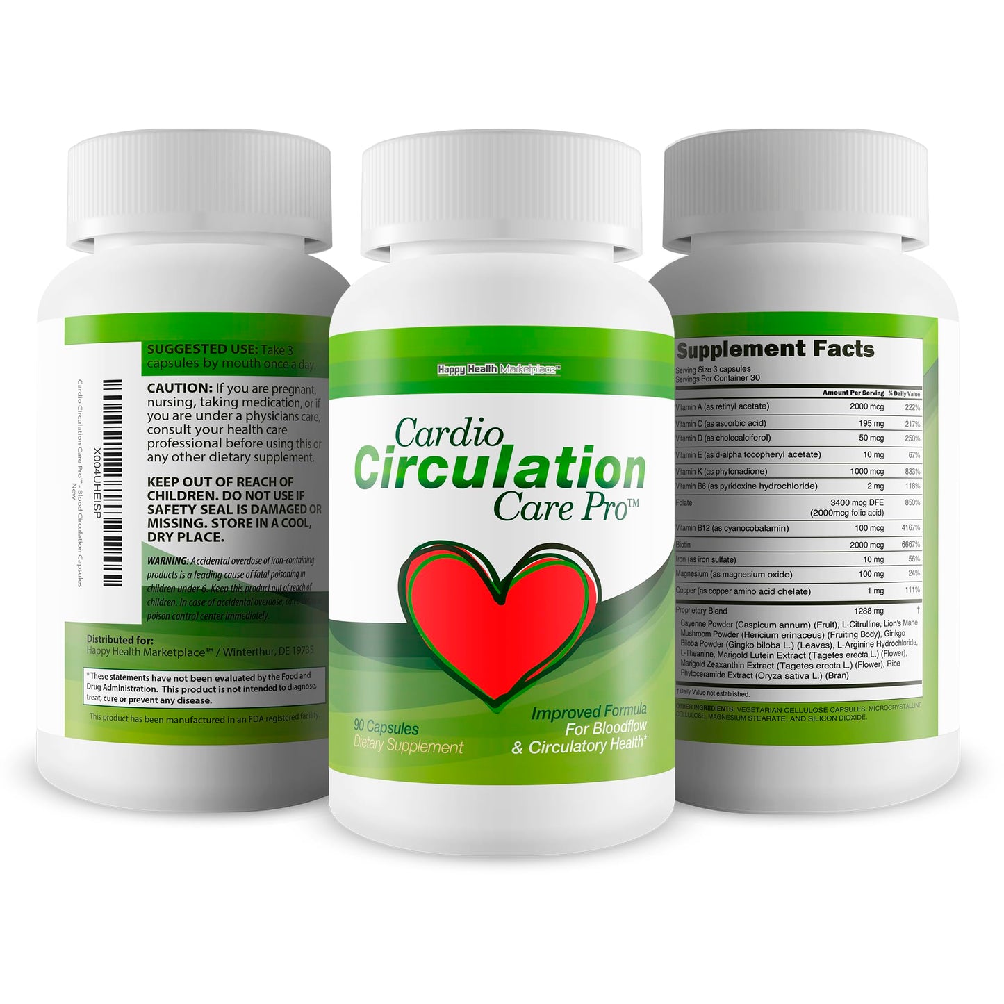 Happy Health Marketplace Cardio Circulation Care Pro Capsules 90 Count