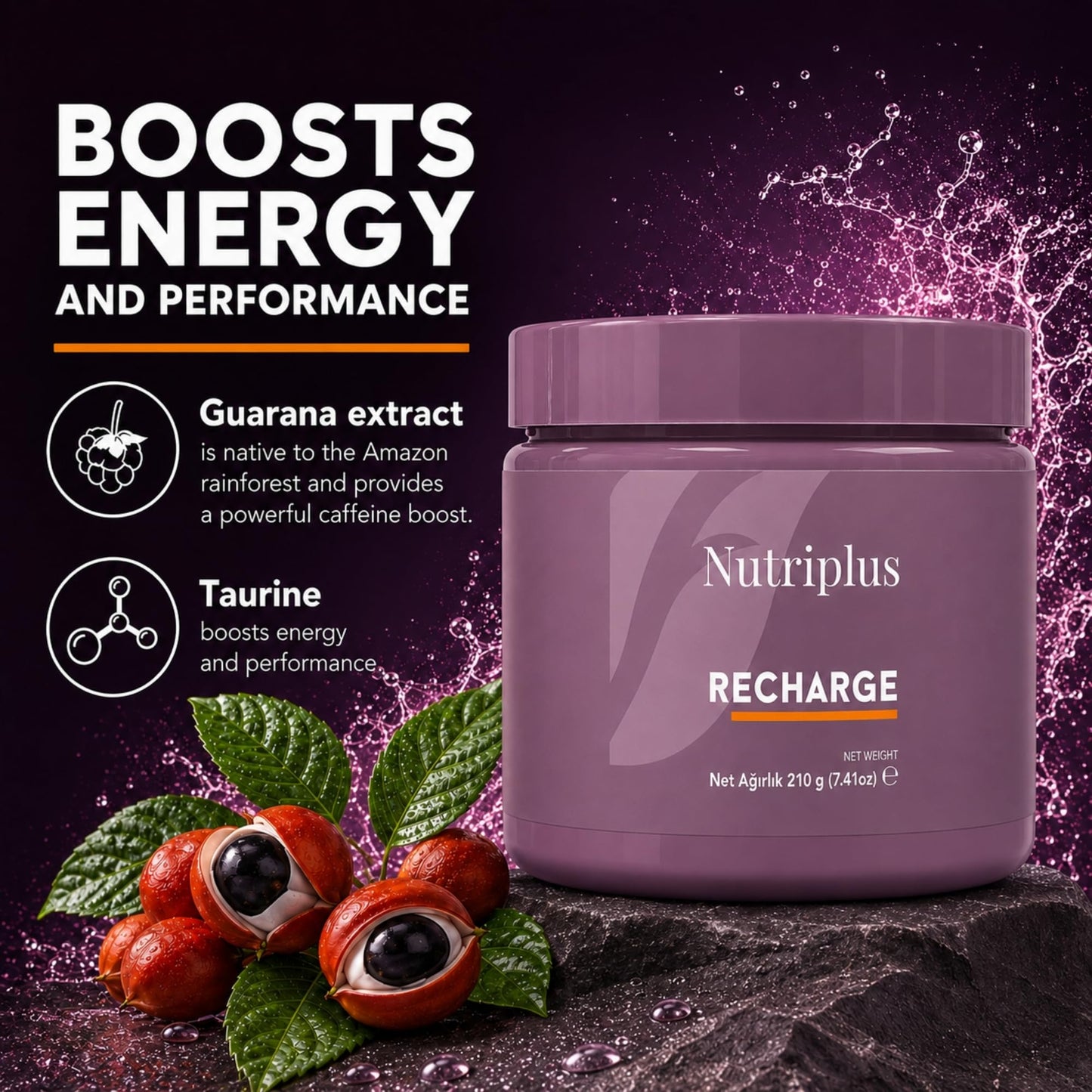 FARMASi Nutriplus Recharge Guarana Extract Powder 7.41 oz