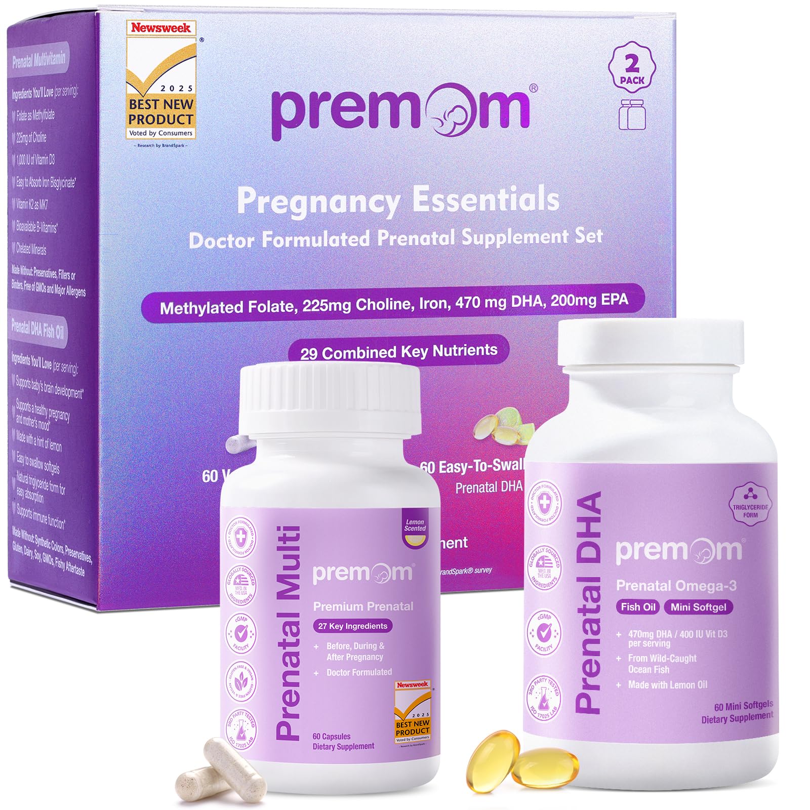Premom Prenatal Vitamins for Women Capsules, 1 Count