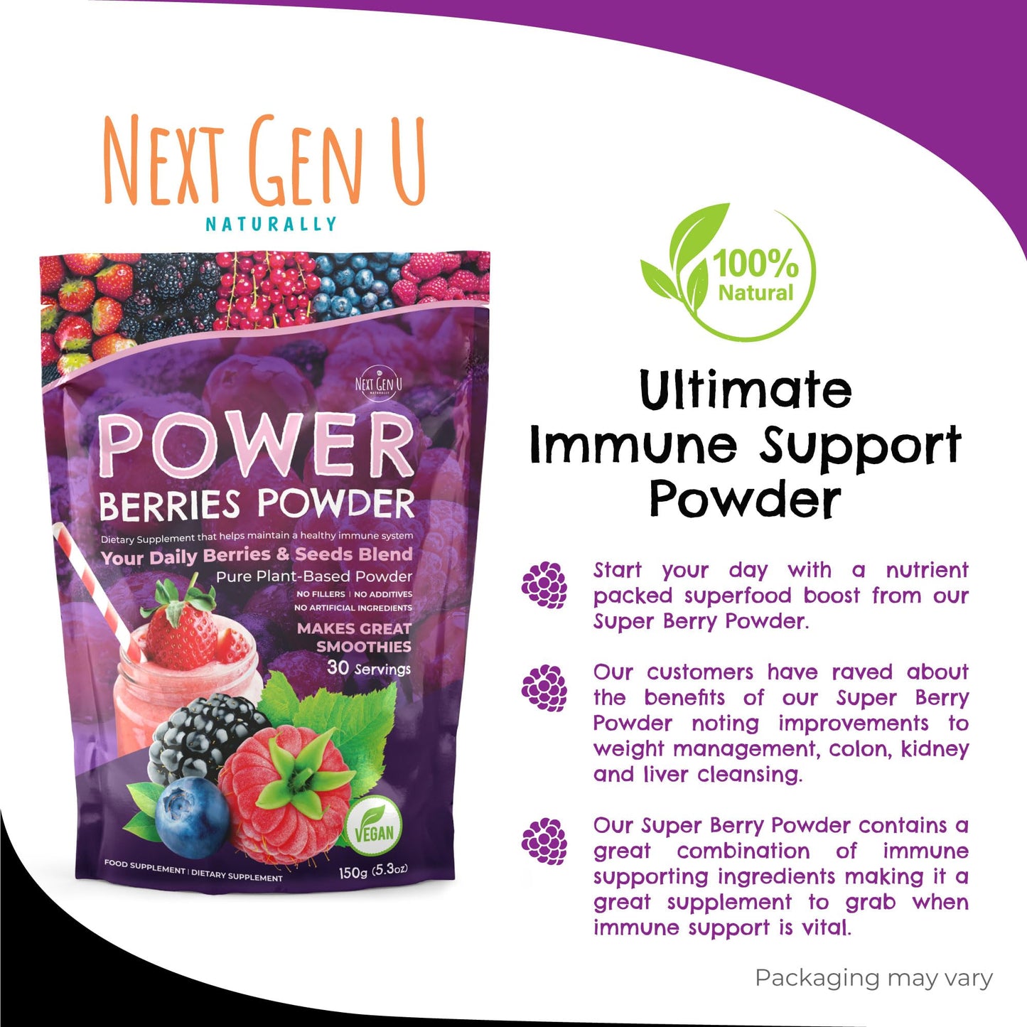 NGU Next Gen U Super Berry Powder 5.3 oz