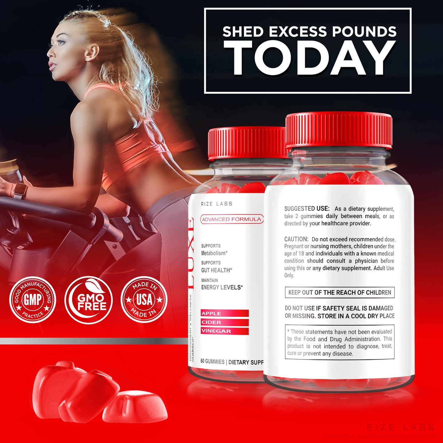 Rize Labs Keto ACV Luxe 60 Gummies