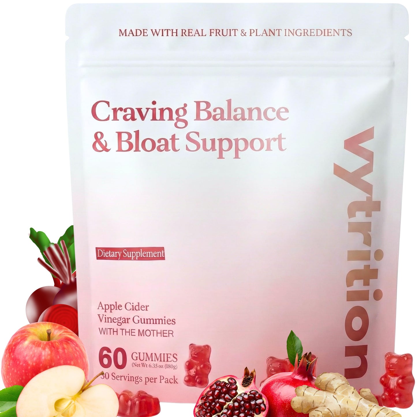 Vytrition Apple Cider Vinegar Gummies 1000mg with The Mother – Sugar Free – Keto Friendly – Vegan – Appetite Control & Weight Management, 60 Gummies