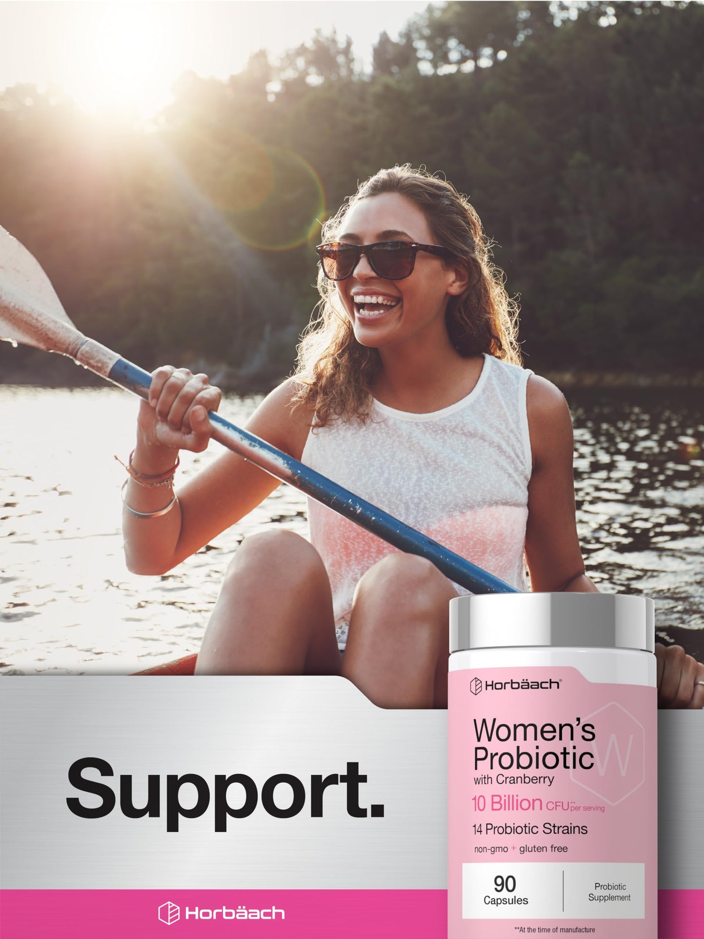 Horbäach Women's Probiotic with Cranberry Supplement Capsules 90 Count