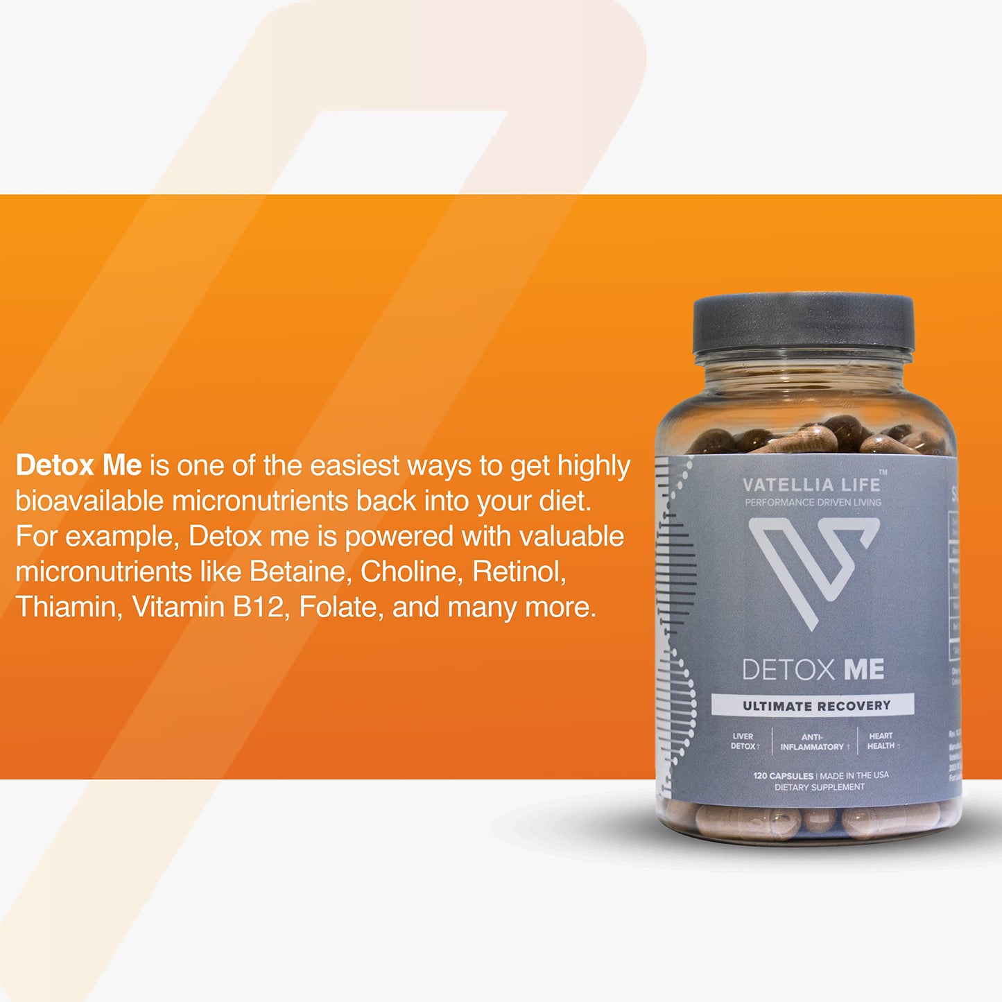 Vatellia Life Detox Me Vitamin K2 (MK-4), Plus B12, Folate Capsules 120