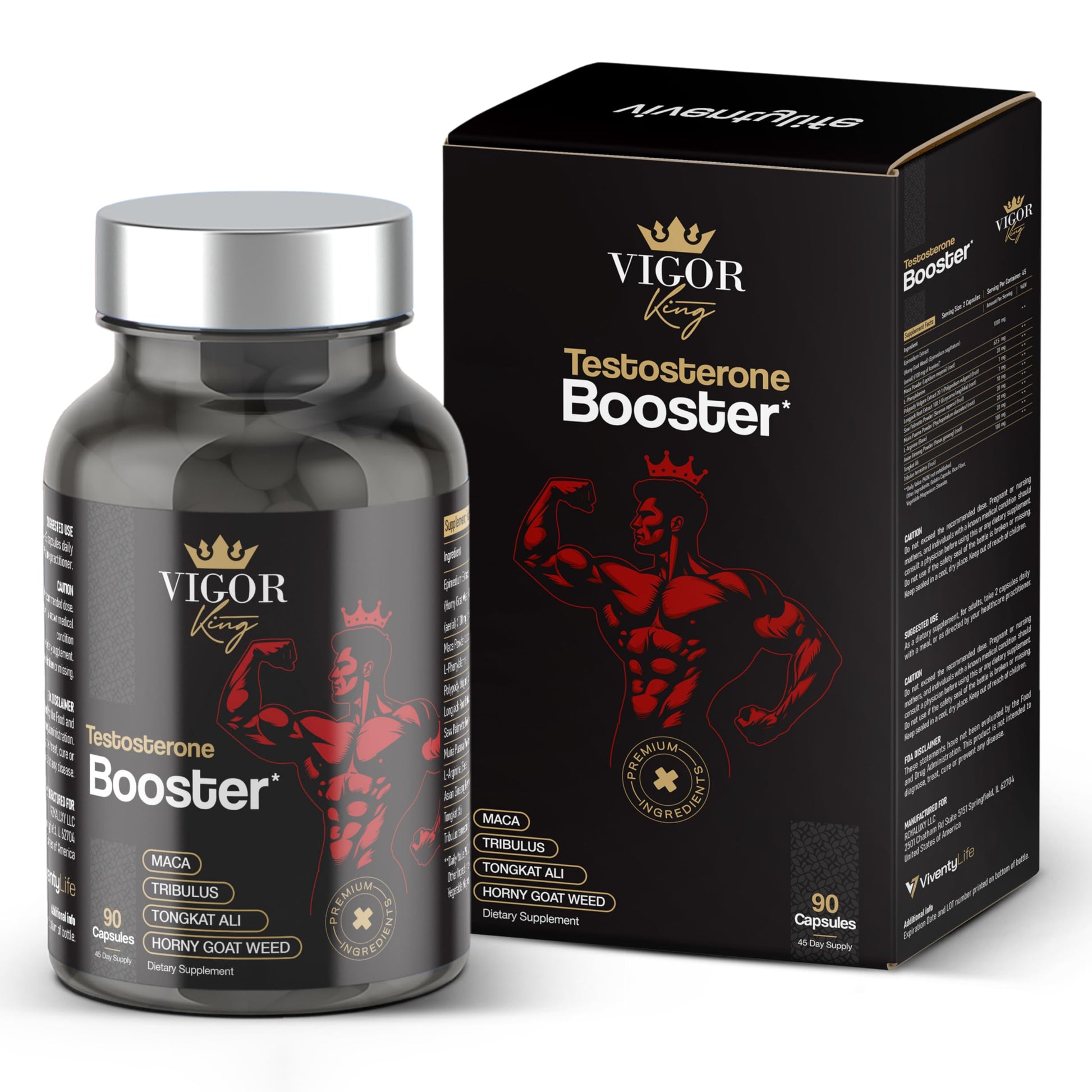 ViventyLife Testosterone Booster Supplement for Men Capsule, 90 Capsules