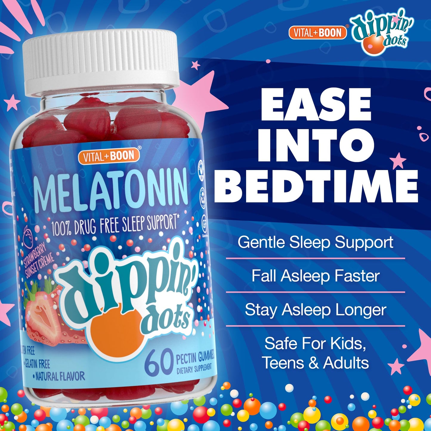 Vital+Boon Melatonin Sleep Support Gummies 120 Count