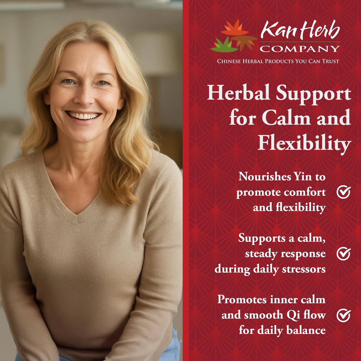 Kan Herbals Gracious Power Traditional Chinese Herbal Formula with Rehmannia and Dong Quai to Nourish Yin, Support Relaxed Mood, and Promote Smooth Qi Flow for Daily Balance, 120 Tablets
