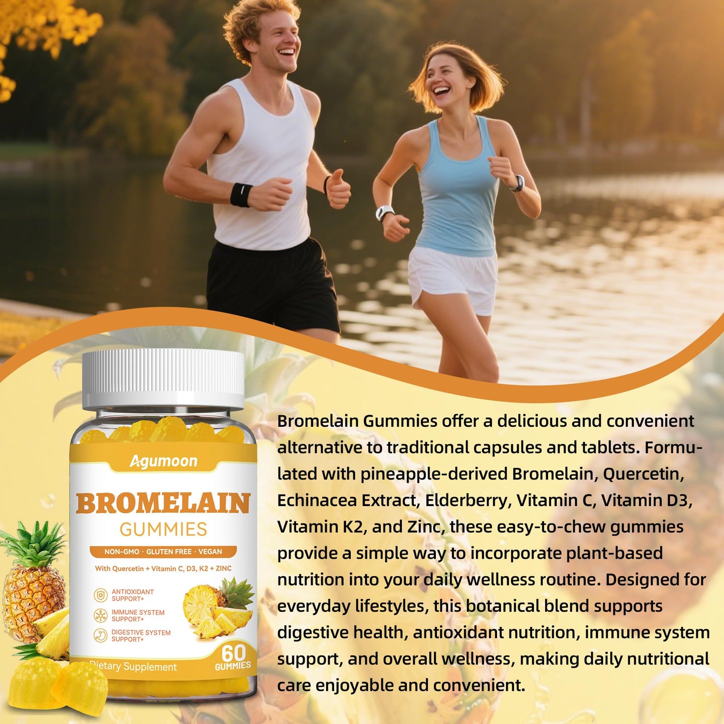 Agumoon Bromelain Supplement 120 Gummies