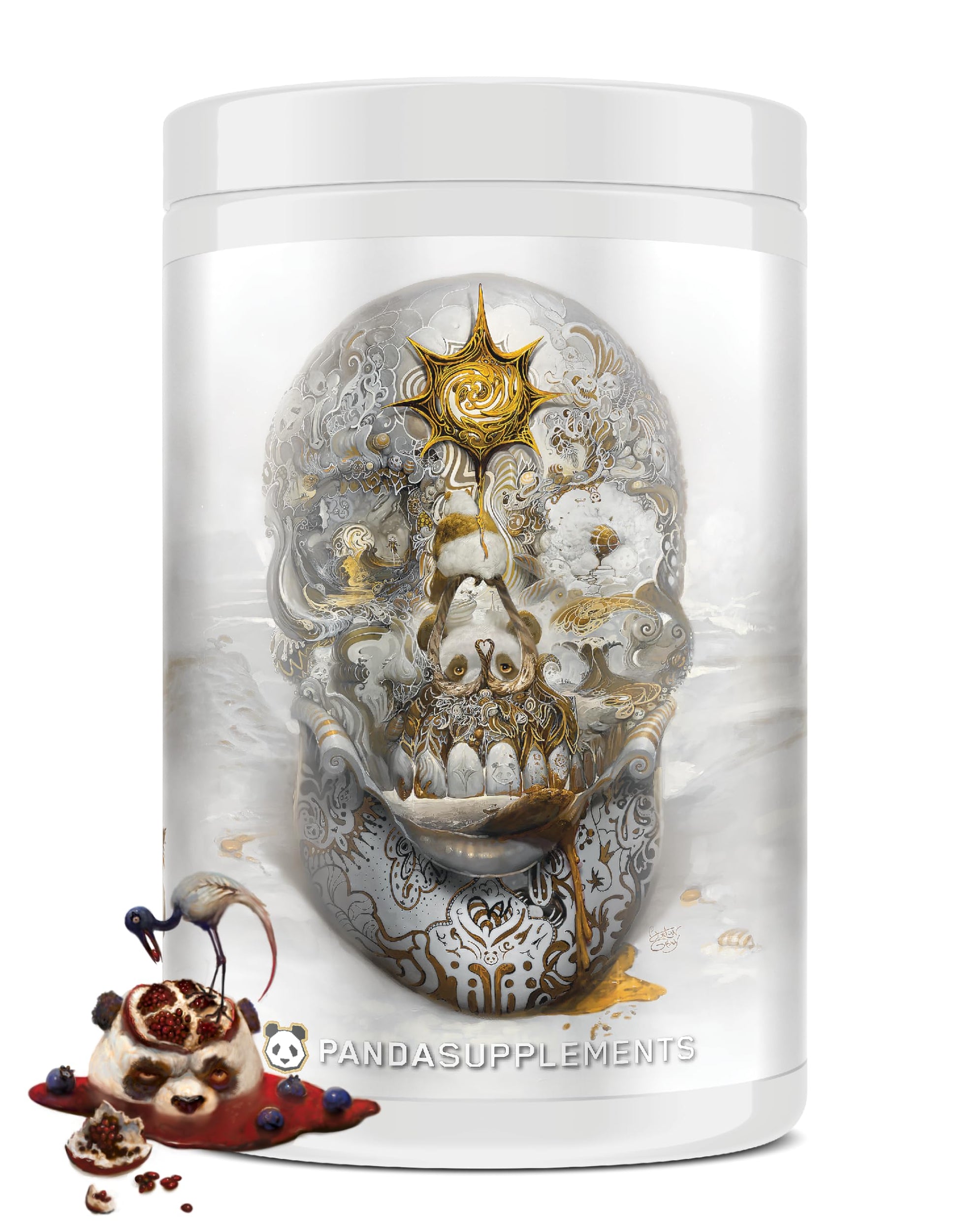 Underground Bio Labs Skull High Stim Nootropic Pre-Workout Powder 14.81 oz Brain Buster Blueberry Pomegranate
