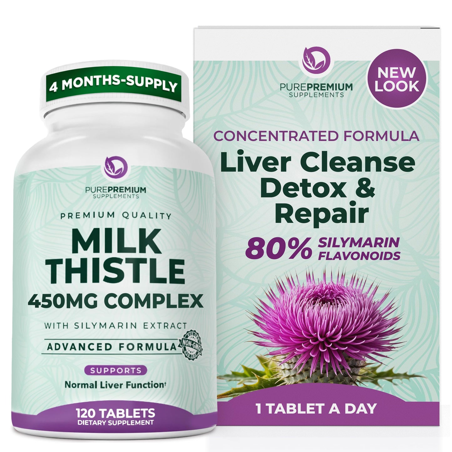 PurePremium Supplements Milk Thistle Supplement Tablets 120